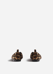 Calf Hair Ruched Back Pointed Flat - Leopard - CO Collections